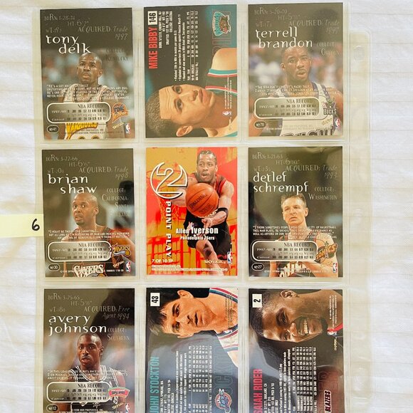 LOT OF 9 BASKETBALL TRADING CARDS. MINT CONDITION. Include an Allen Iverson . - Picture 9 of 9